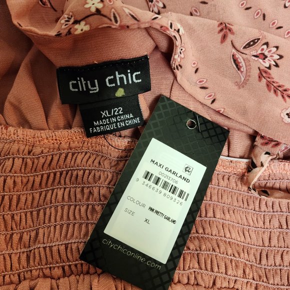 NWT City Chic Maxi Garland Pink Pretty Garland XL = 22 = 3X - Picture 5 of 5